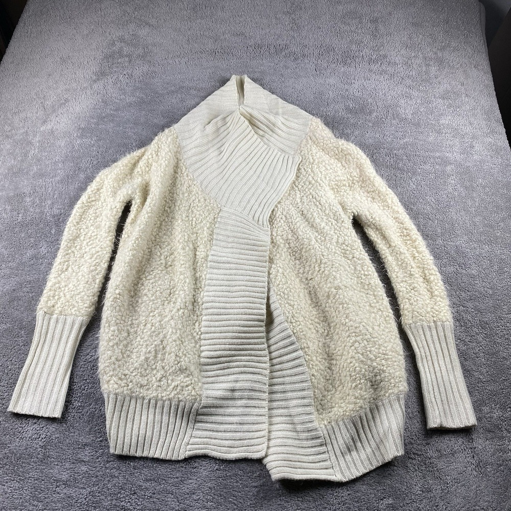 Staring at Stars Cardigan Womens Small Beige Open Front Fuzzy Soft